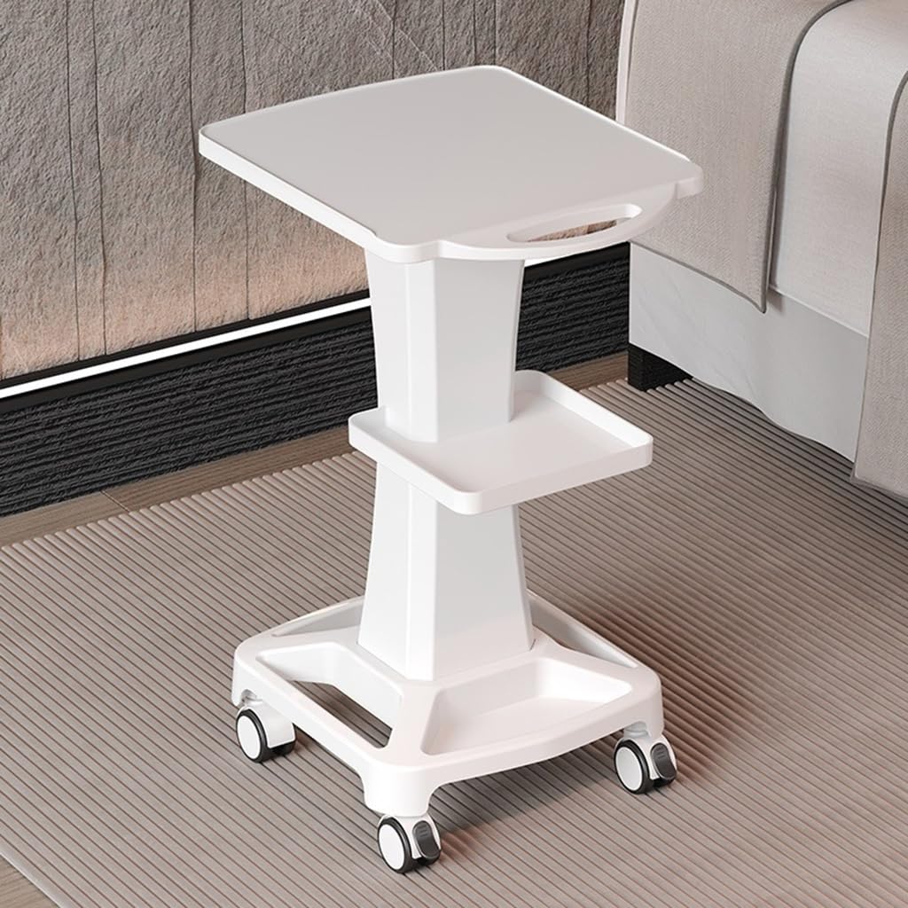 Carrello Mobile per Laptop, Carrello da Laboratorio da Pavimento, Scrivania Portatile Compatta con Ampio Piano di Lavoro, Quattro Ruote Piroettanti, Rotazione A,Grey