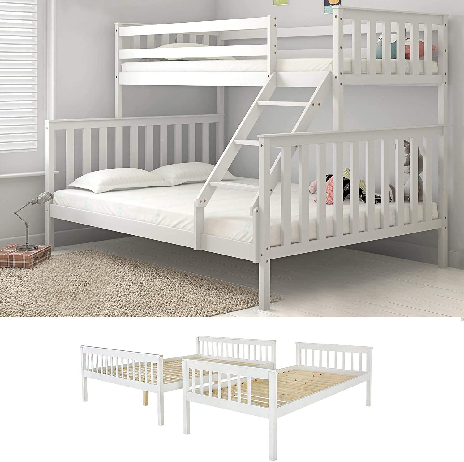 Buy PananaTriple er Bunk Beds, Single Top Double base bed, Solid Wood