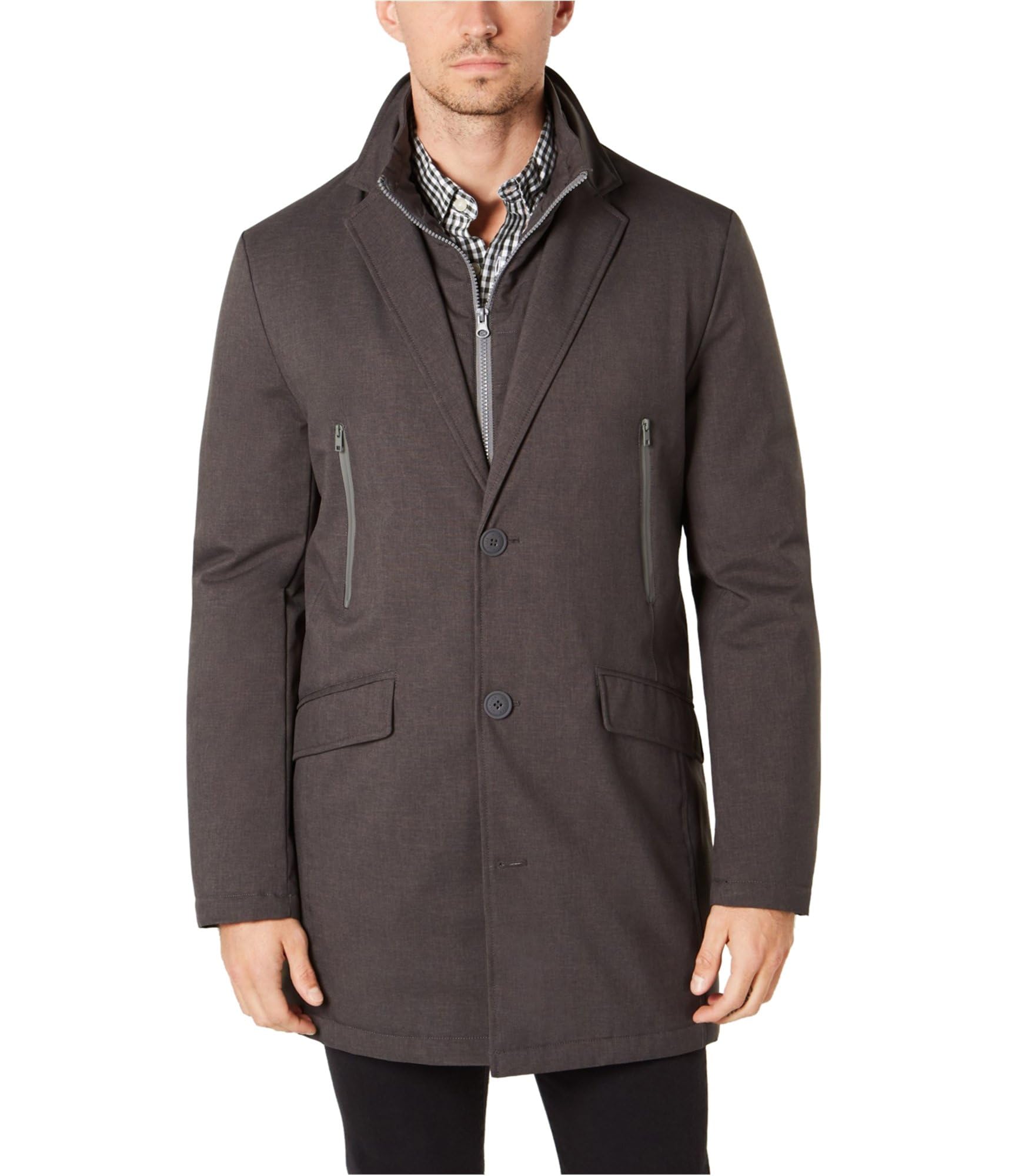 Tommy Hilfiger Mens Robert Raincoat, Grey, 40 Long