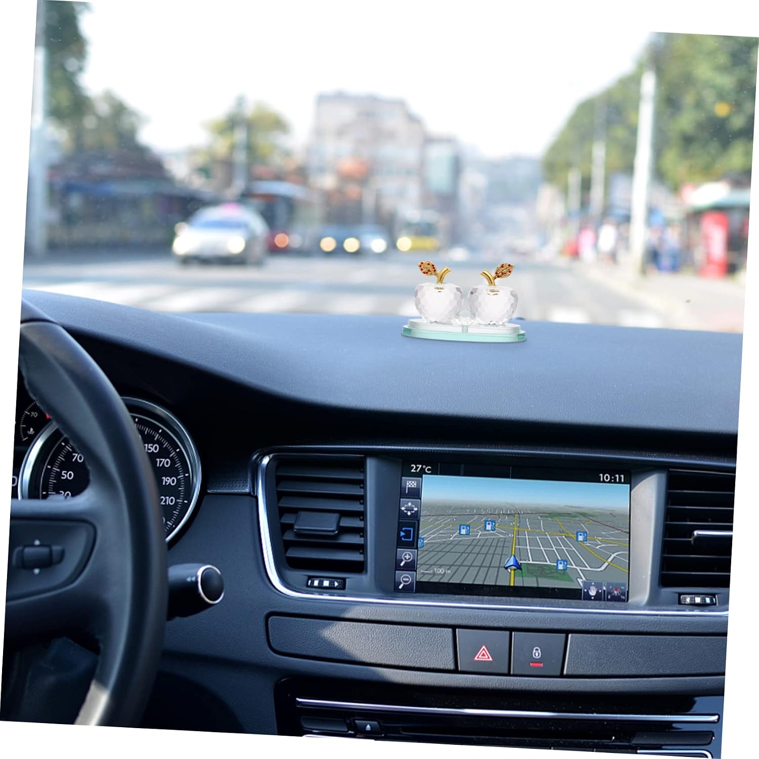 Cabilock 1pc Delicate Christmas Crystal Figurine Craft Elegant Car Interior Ornament for Home Decoration for Adults for Living Room Office and Festive Occasions