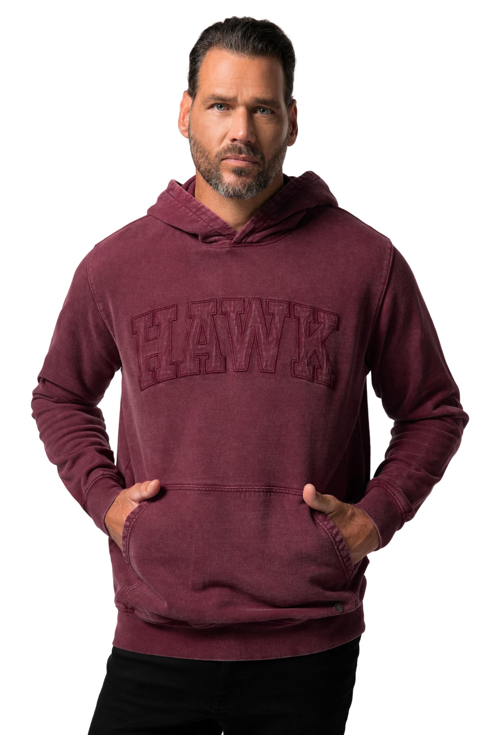 JP 1880 Herren große Größen Übergrößen Menswear L-8XL Hoodie, Sweat, Vintage Look, Badges 831527