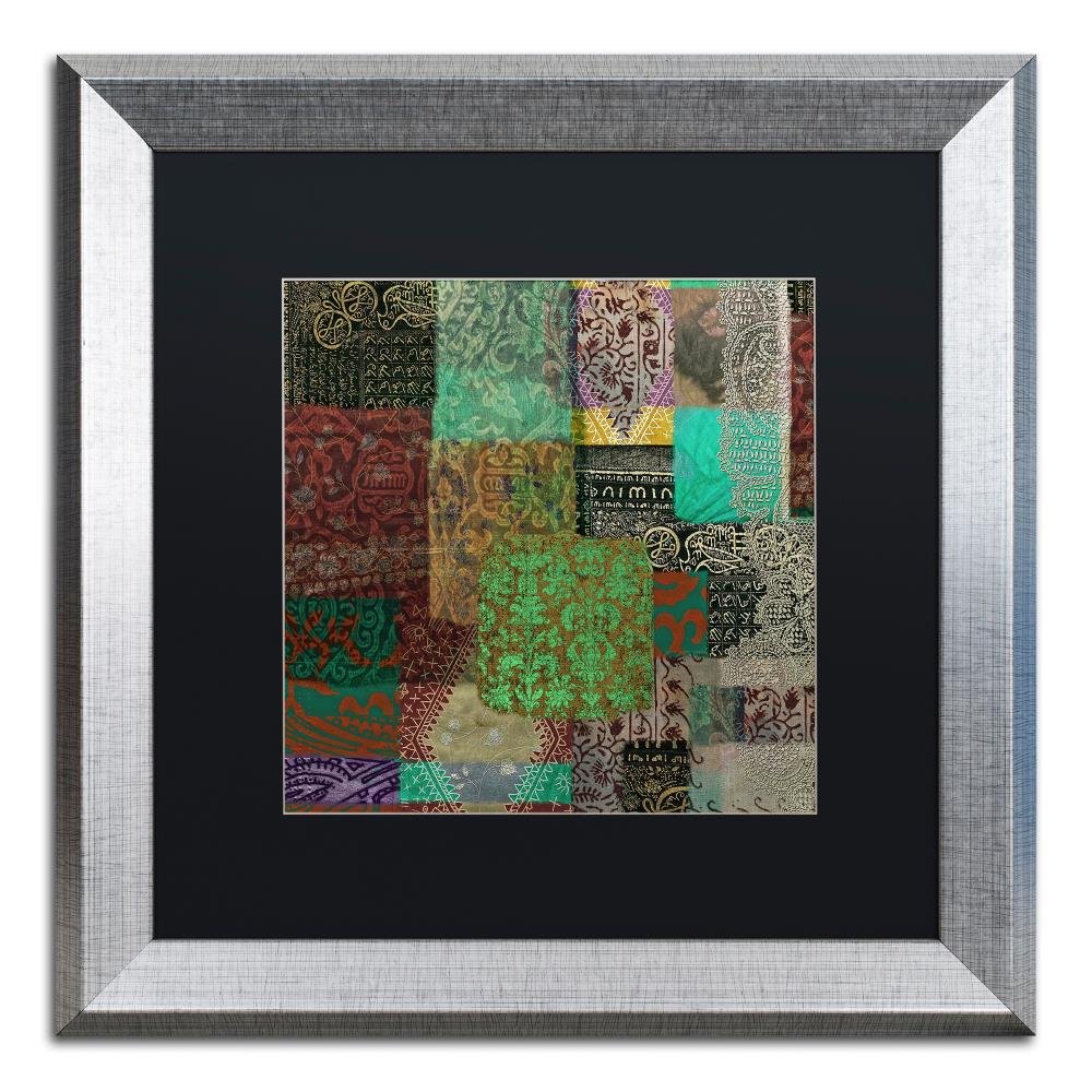 Afrikan Batik III by Color Bakery, Black Matte, Silver Frame 16x16-Inch