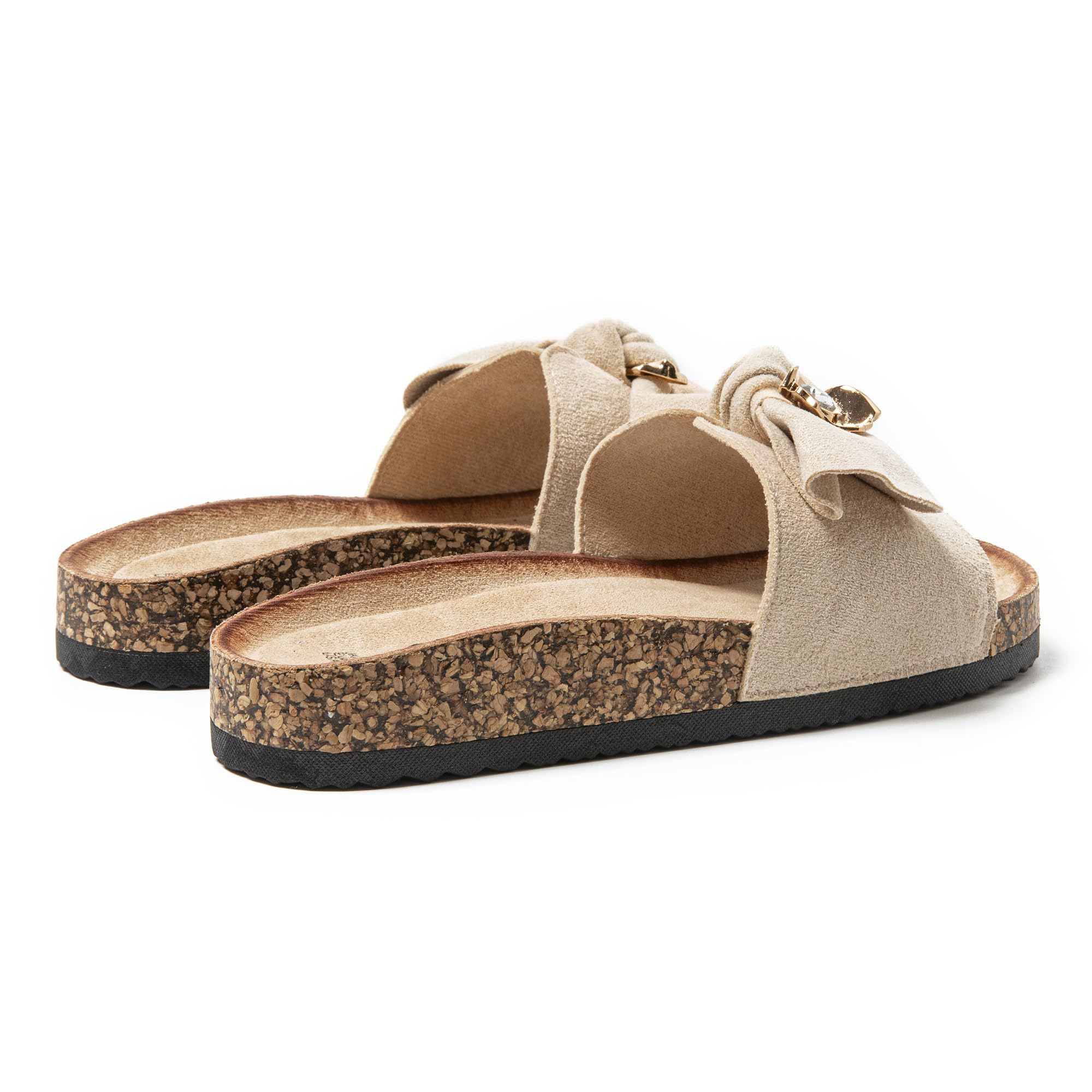 JOMIX Ciabatte Donna Estive con Plantare in Sughero Pantofole Mare Antiscivolo Eleganti con Fiocco Decorativo per Tempo Libero e Vacanze