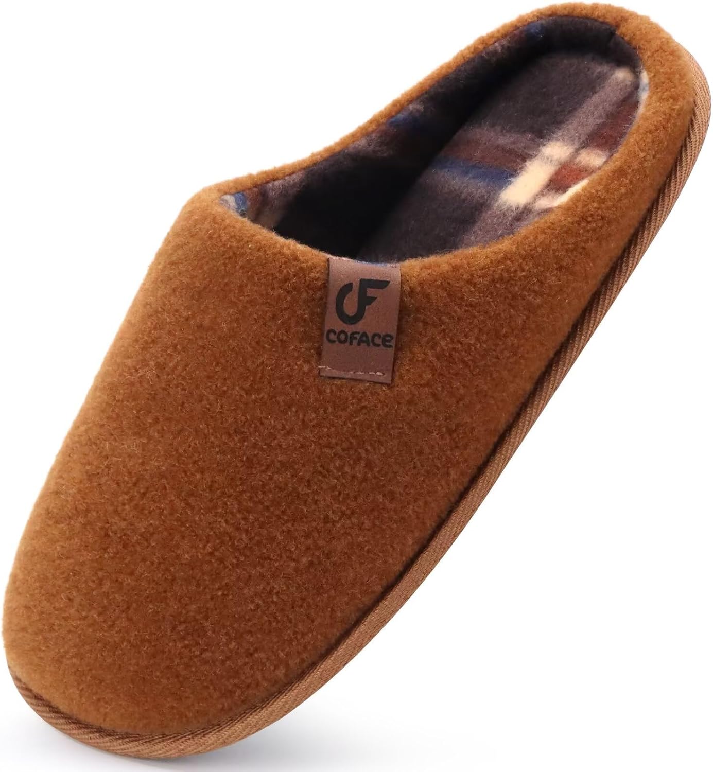 coface unisex mens womens cozy memory foam scuff slippers casual slip on warm house shoes indoor/outdoor felt sandal slippers size 4-15 14 women/12 men khaki