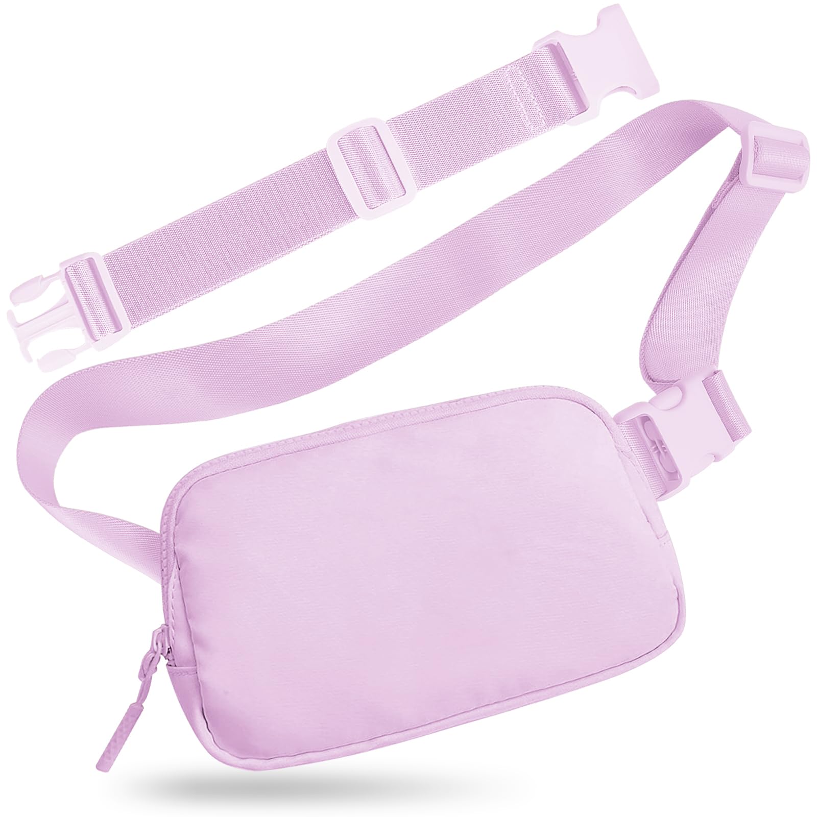 Belt Bag with Extender Strap 65'', Plus Size Fanny Pack Crossbody Bags for Women Men, Mini Everywhere Belt Bag, Fashion Small Waist Pouch (Light