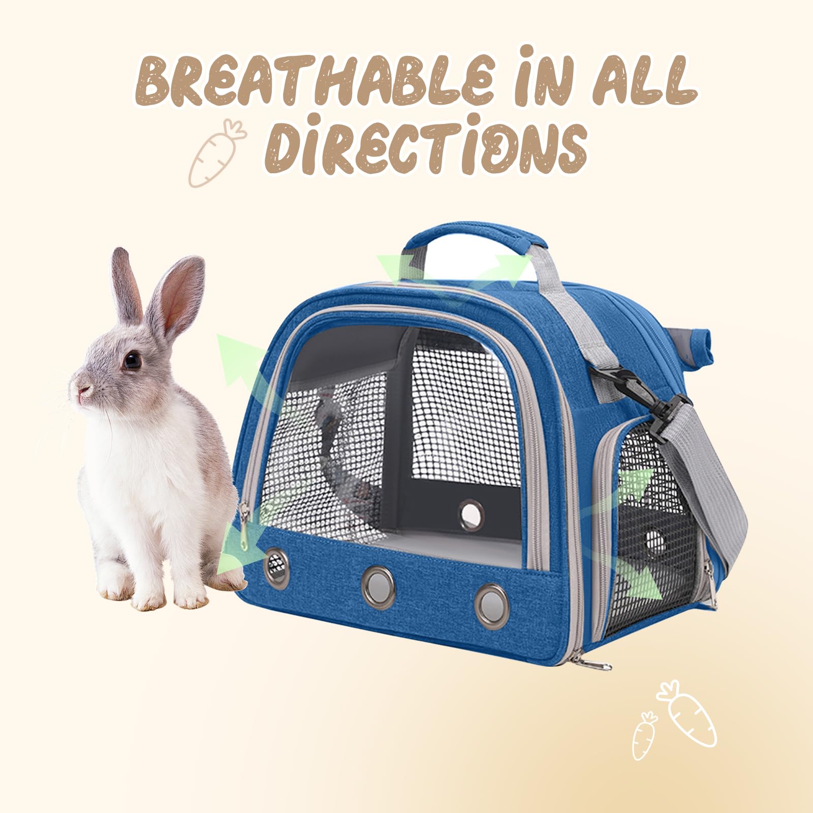 Kleine Haustier Tragetasche, Meerschweinchen Tragetasche Transportbox, Kaninchen Tragetasche, Kleintier Haustier Tragetasche für Hamster Igel Meerschweinchen und kleine Haustiere,blau