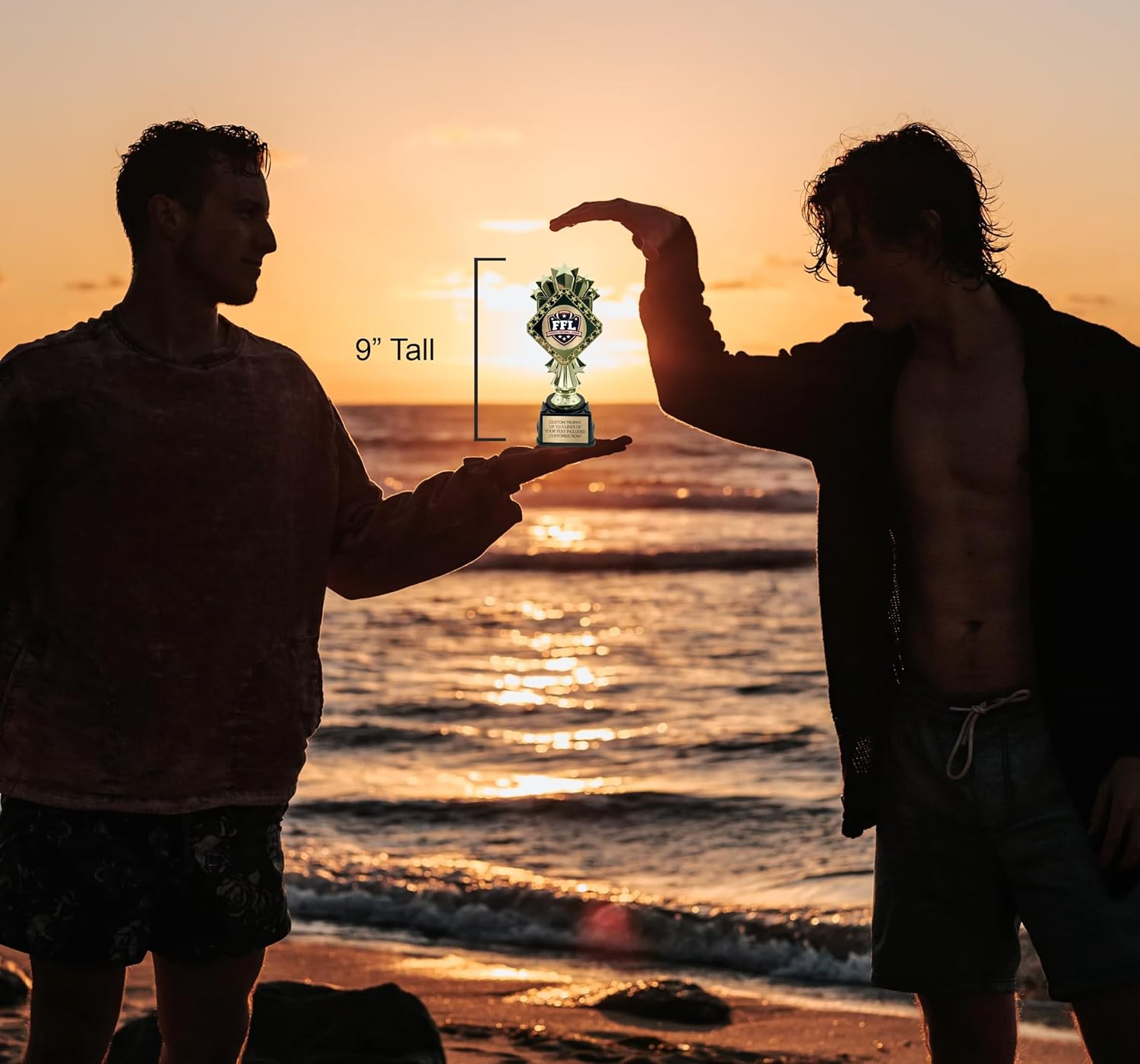 Fantasy Football Trophy 9" Customizable Personalized - Engraved Championship Award for 2025 FFL League Winner - Champion Trophy with Custom Plate Included