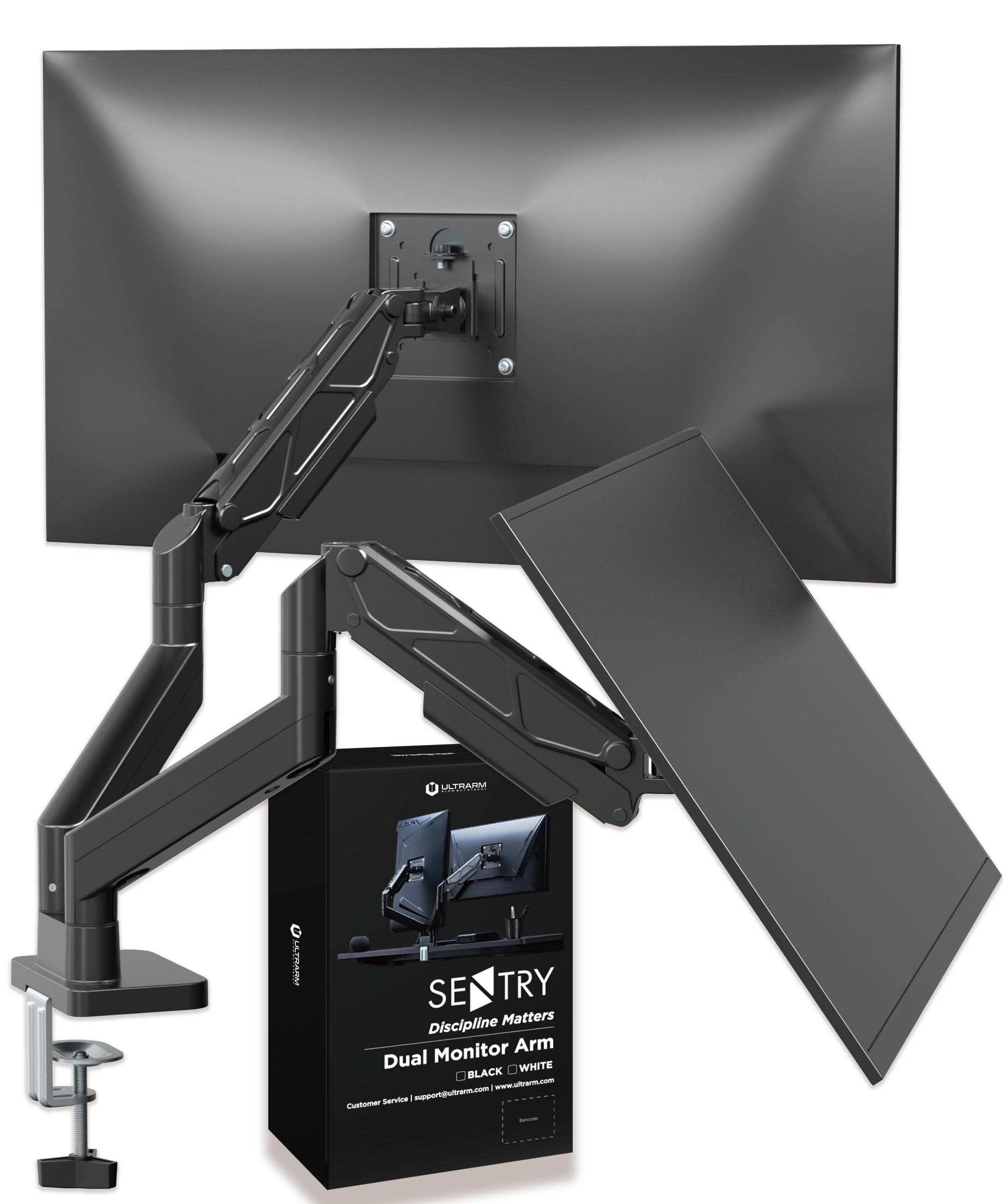 ４画面新品ULTRARM SENTRY モニターアーム 32インチ/10kg対応 Amazon.co.jp: ULTRARM デュアルモニターアーム デスクマウント ガス