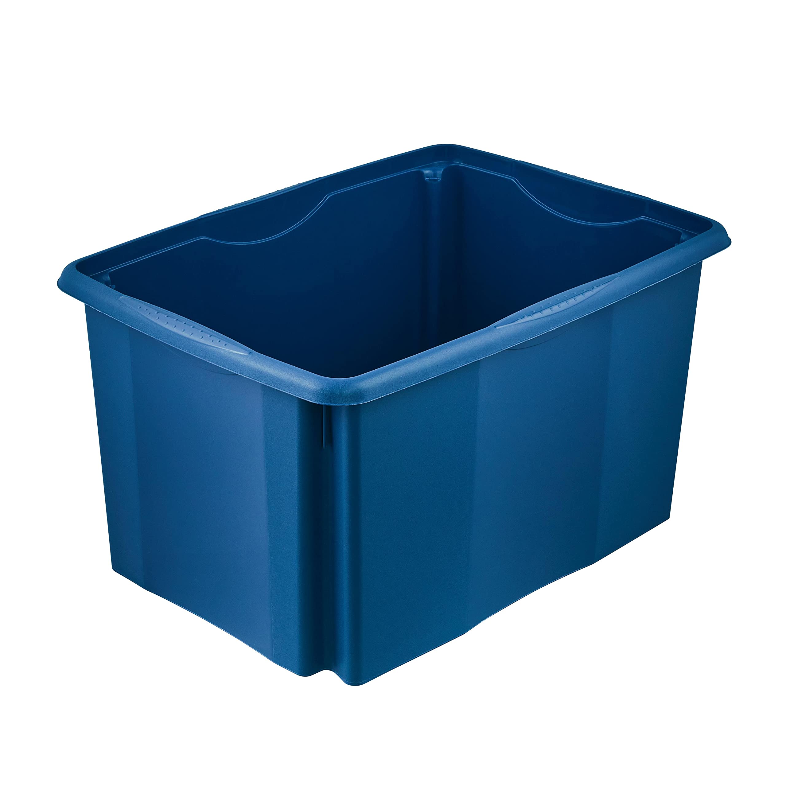 keeeper Caja de Almacenaje con Sistema de Apilado, 54,5 x 39 x 29,5 cm, 45 l, Emil Eco Line, Azul Eco