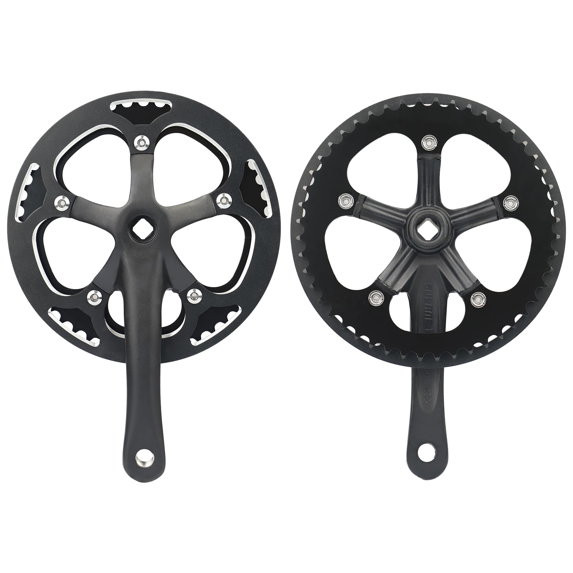 MEGHNA Singel Speed Pédalier de vélo 38T/46T/48T 170 mm Pédalier de vélo en aluminium Pédalier VTT/vélo de ville/vélo pour femme/vélo électrique
