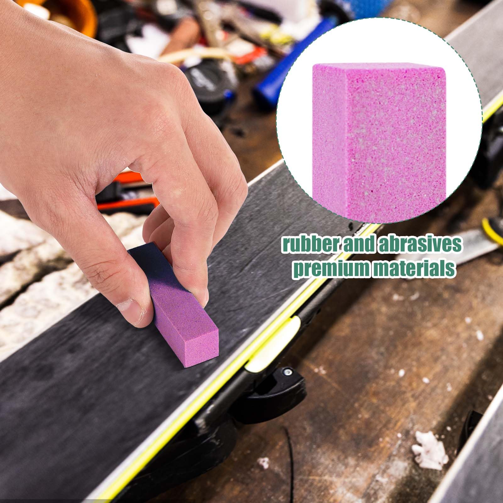 Pierre Abrasive en Caoutchouc pour Snowboard 3pcs Rose Vert Bleu