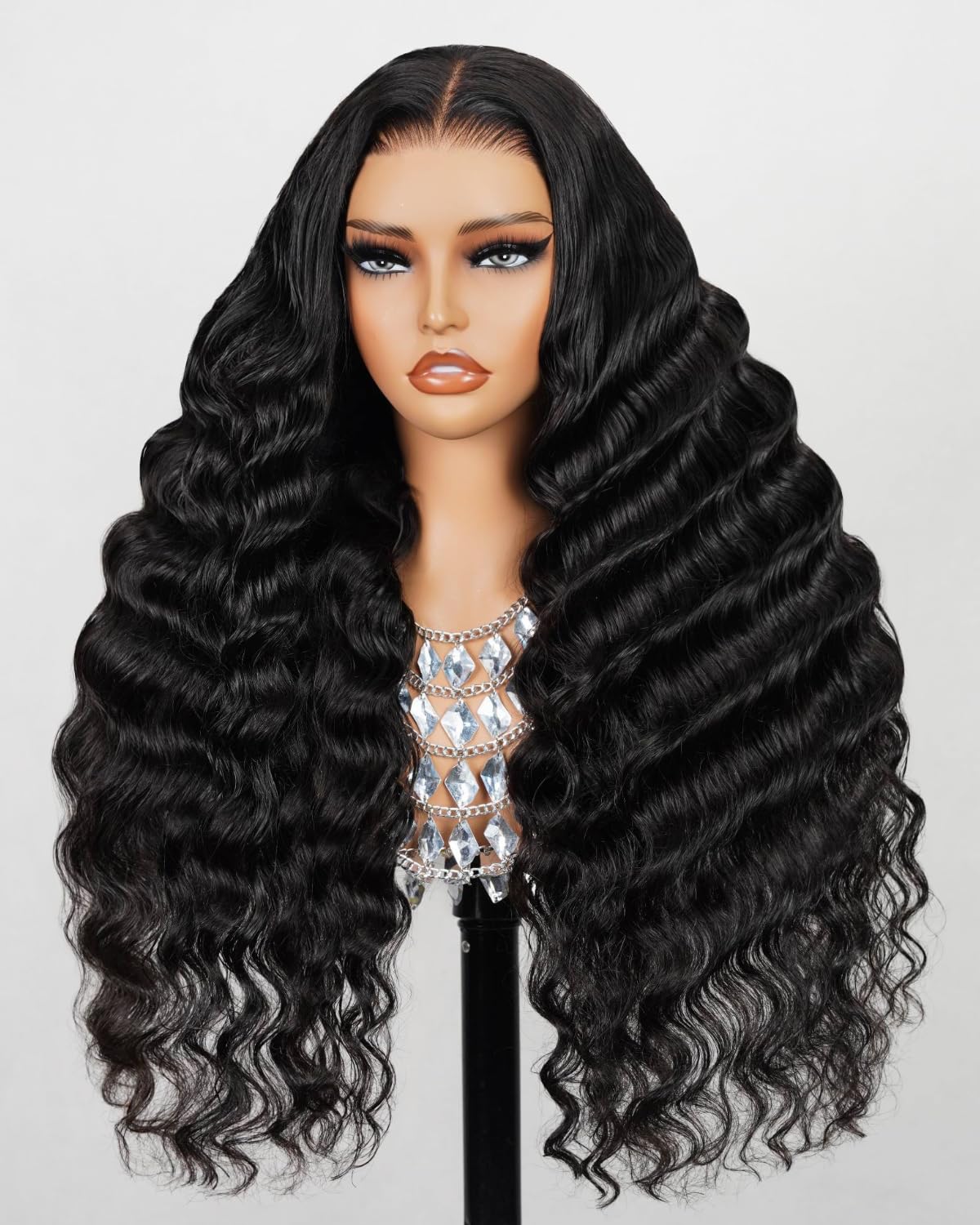 MEGALOOK 5x6 Pre Cut Lace Front Wigs Loose Deep Wave Wig Human Hair 12A Wear and Go Loose Curly Wave Wig Human Hair Real Bleached Knots Ready to Go 26 Inch