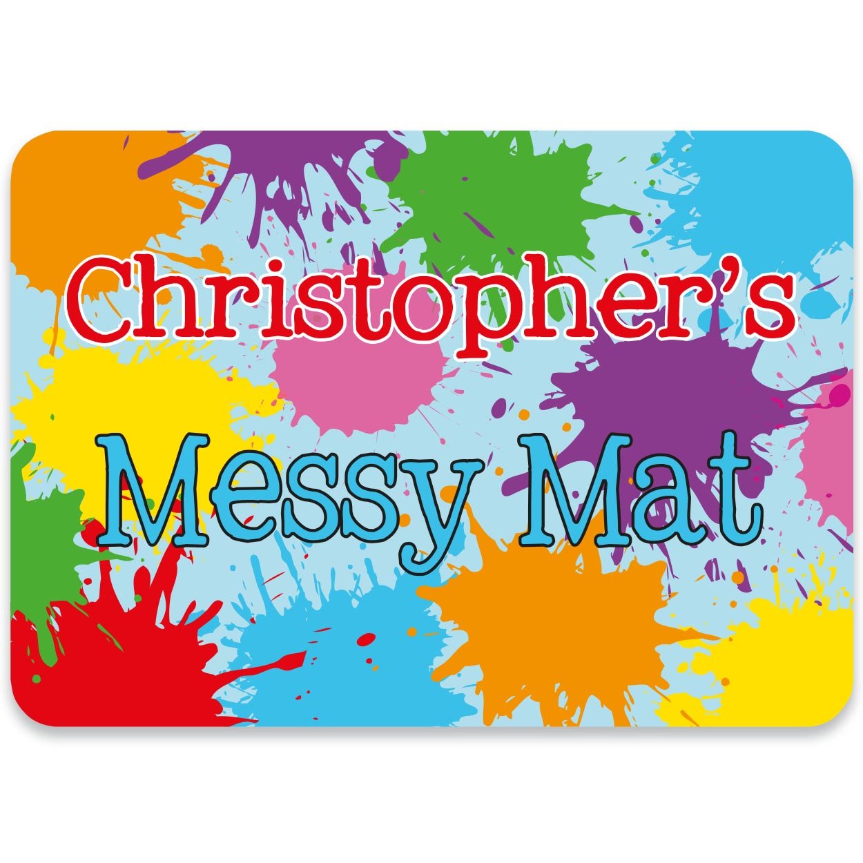 Paper Themes Personalised Placemats for Kids Childrens Named Table mat - Messy Mat