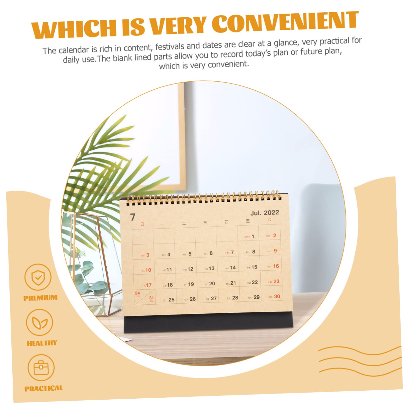 Tofficu 3pezzi Calendario Da Scrivania Cartone Kraft Con Design Elegante e Funzionale Per Ufficio e Casa Pianificatore Mensile Pratico e Decorativo