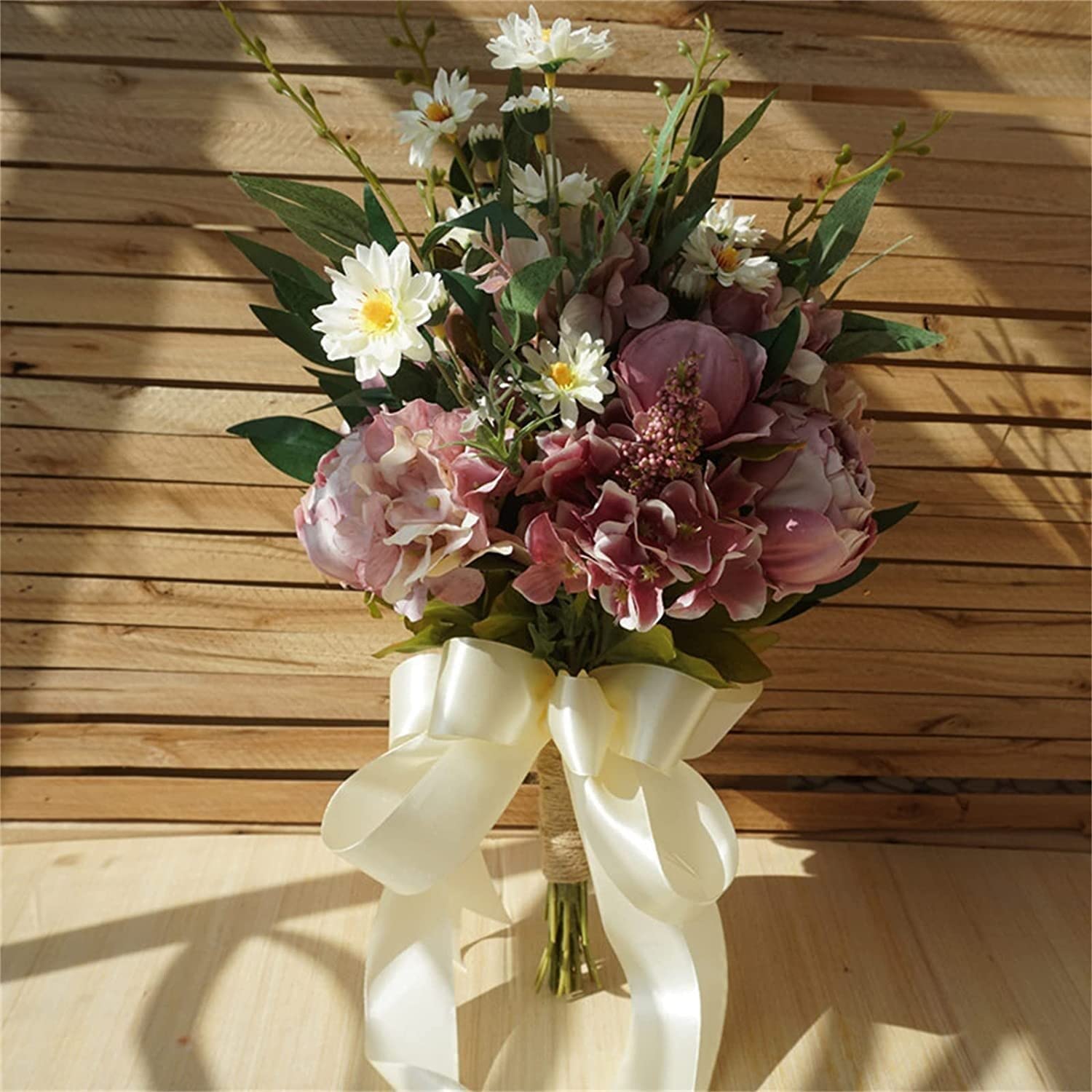 HJRegaFimu Artificial Flower Bouquet Bride Holding Flowers Peony Wedding - Handmade Bridesmaid Toss Bridal Bouquets For Engagement Valentine's Day Party Home Decor (onecolor C) C