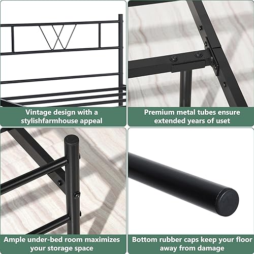 Miniatura 5 de Wonder Comfort Base de cama de tamaño individual con cabecera y estribo, almacenamiento debajo de la cama de 11 pulgadas, soporte firme y estructura