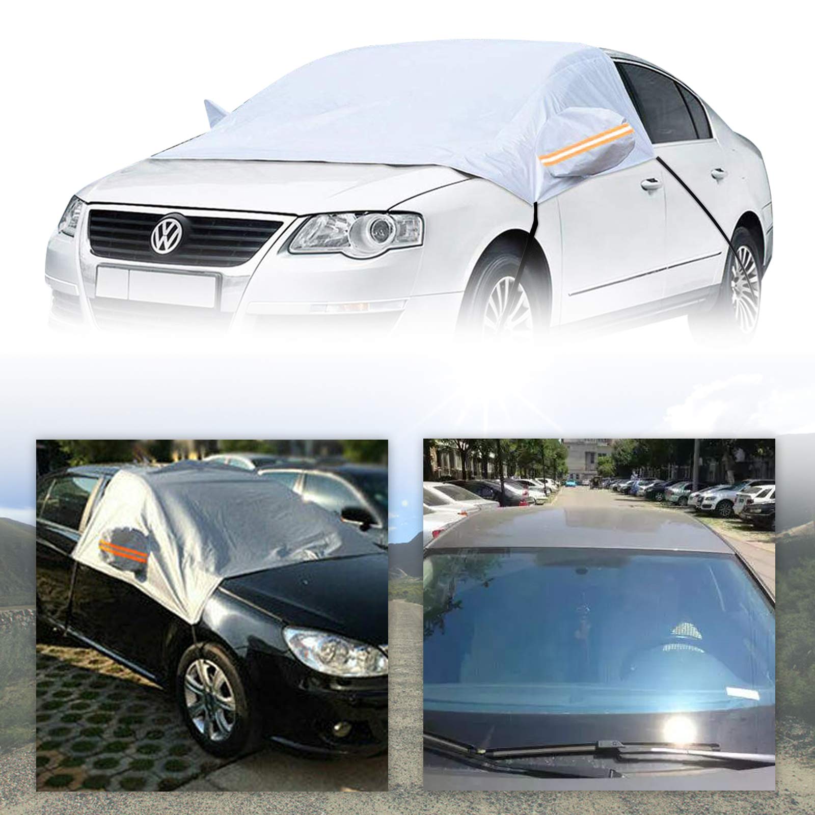 BLAZOR Copri Parabrezza Auto, Parasole Auto, Blocca i Raggi Ultravioletti Provenienti Dall'esterno Dell'auto, Fornisce Protezione Solare, Universale per Tutte le Stagioni, 144 X 114CM