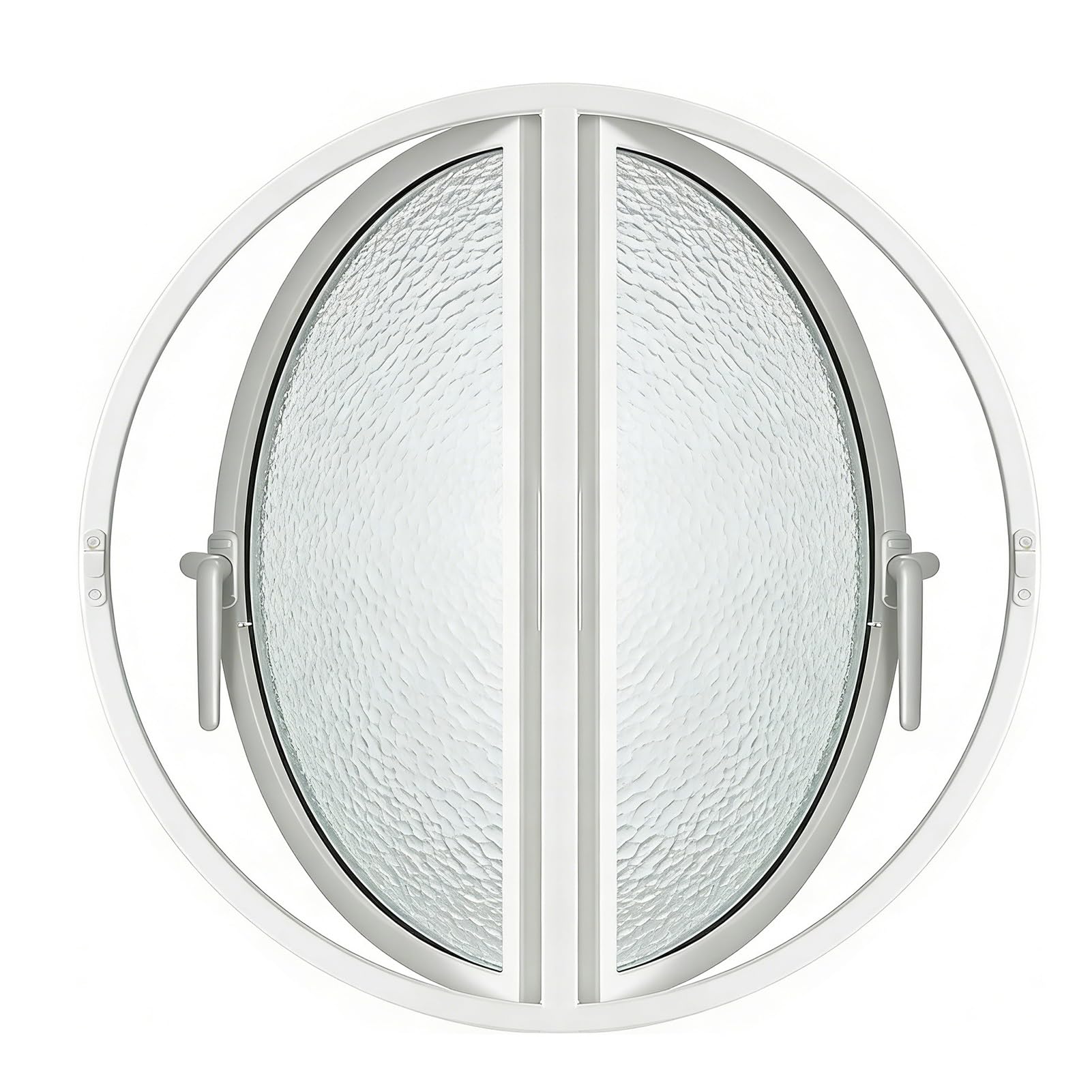 Finestra Finestra rotonda a battente/scorrevole a doppia apertura, alluminio vetro temperato, sostitutiva ventilazione, panoramica mansarda, decorazione casa e negozio(White,117 cm/46.1 in)