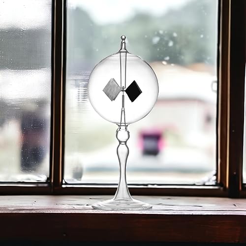 Miniatura 5 de Grande Transparente Energía Solar Crookes Radiómetro Luz Solar Energía Spinning Paletas Molino de viento Regalo Hogar