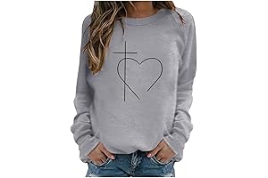 Lastesso Easter Tops for Women: Adorned with Heart, Jesus, and Cross