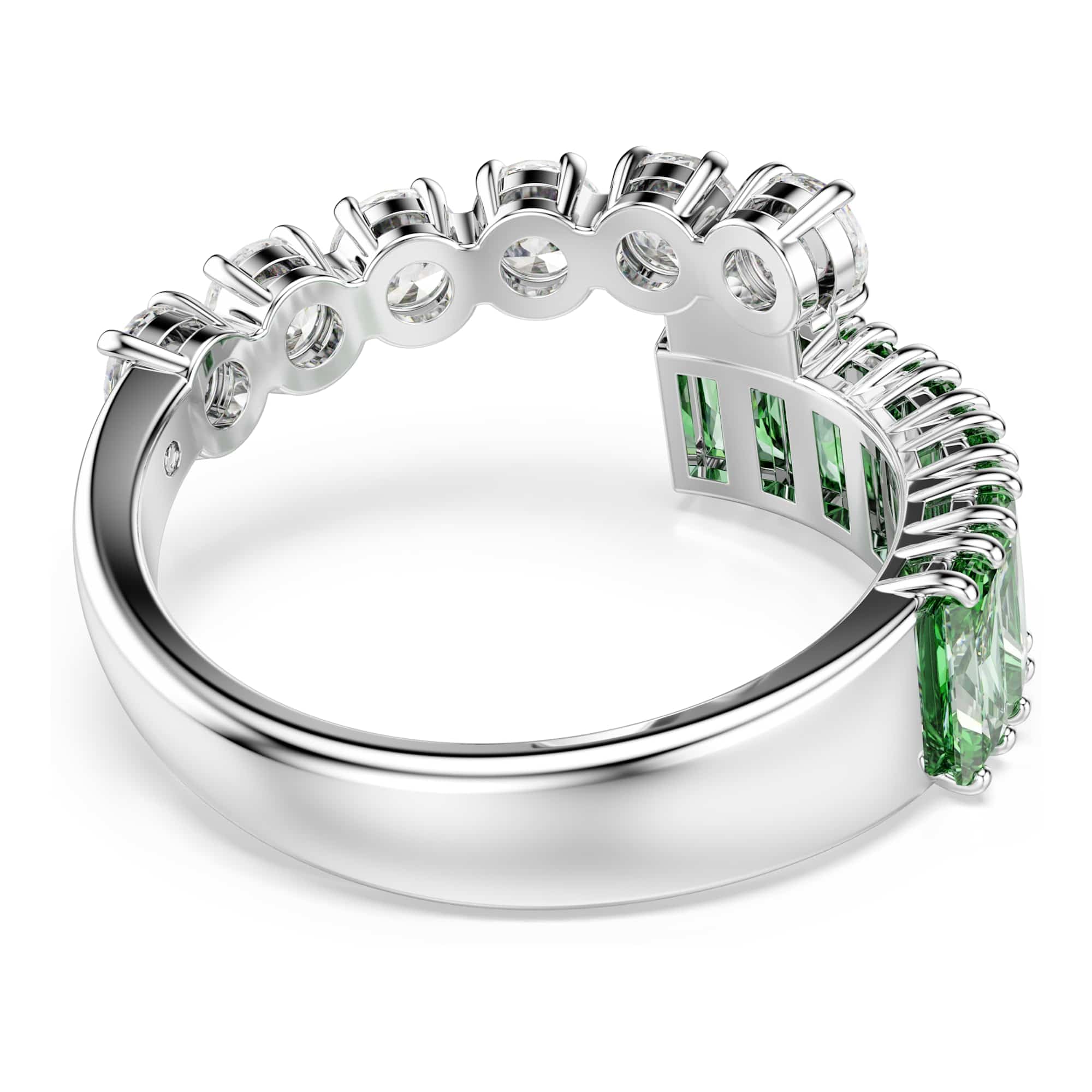Swarovski Matrix Collezione bague, tailles mixtes, vert, plaqué rhodium