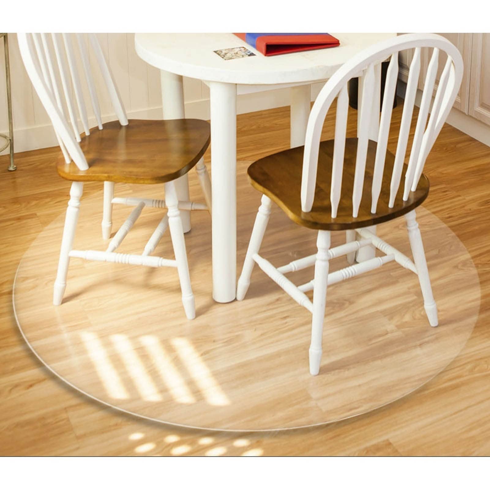 Round PVC Protection Pad for Dining Table, Clear Plastic Chair Mat for Wooden Floors, Kitchen Carpet Transparent Protector (Size : Dia.24 Inches/Diameter 60cm)