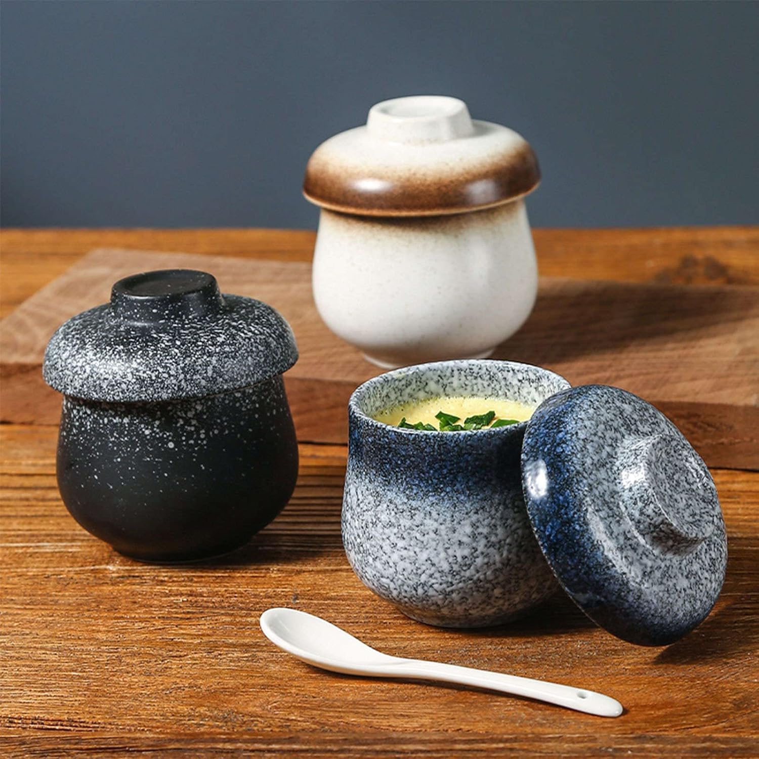 GERRIT Azucarero, azucarero con Tapa hermética, azucarero de 250 ml/8,8 oz, Recipiente de azúcar for Especias, for encimera de Barra de café, Azul, 250 ml (Color: Azul) (Color : Black 2)