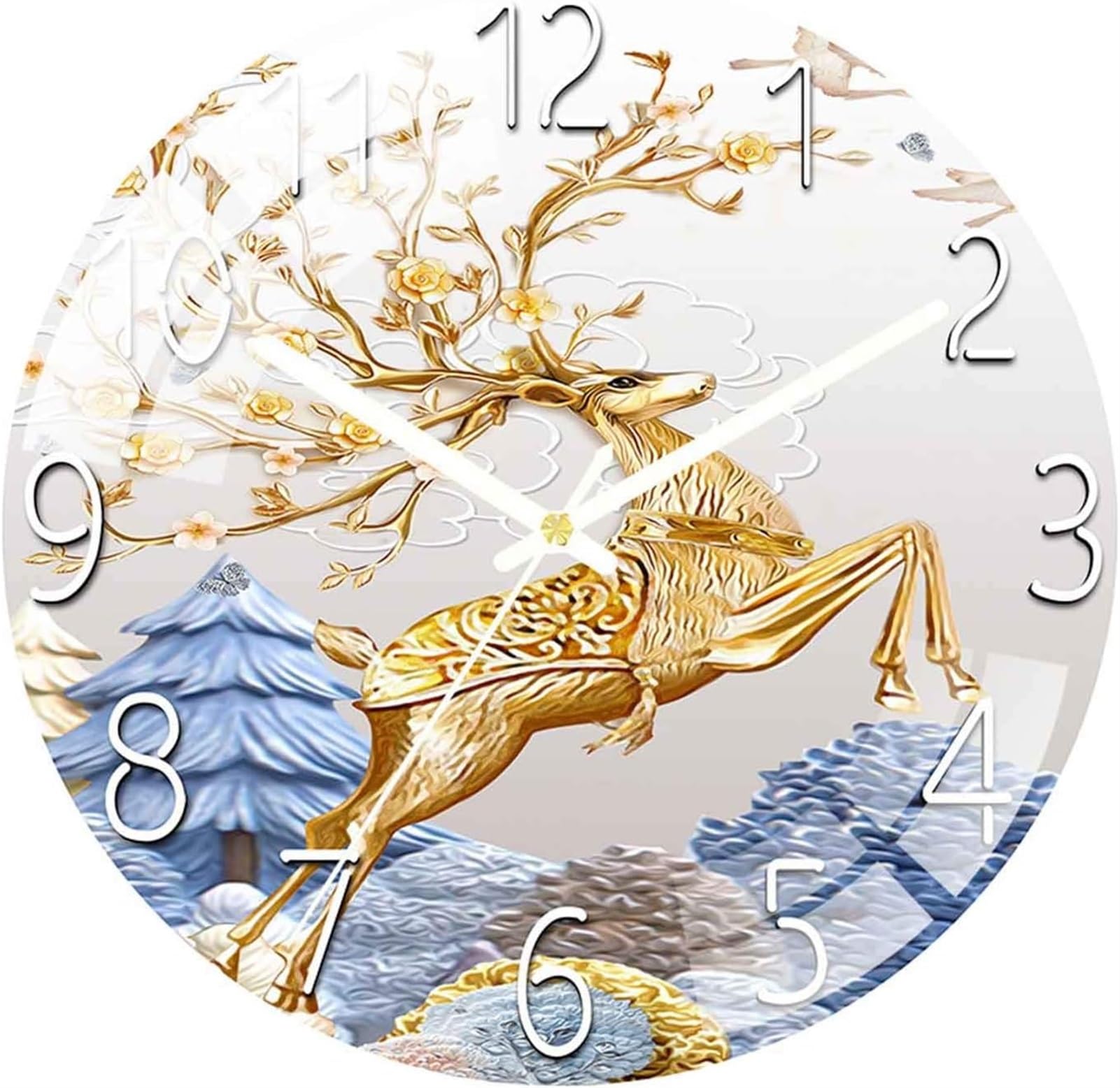 Horloge murale en verre haut de gamme au design minimaliste et cadran rond épuré