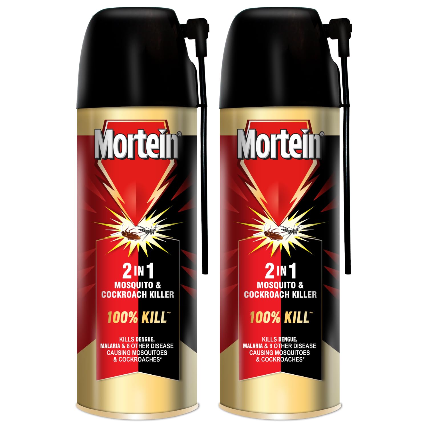 Mortein 200 ml - 2 in 1 Mosquito Killer & Cockroach Killer Spray | All Insect Killer | Lemon Fragrance | 100% Kill Guarantee | Mosquito Repellent, Mosquito Spray Aerosol (Pack of 2)-image-33