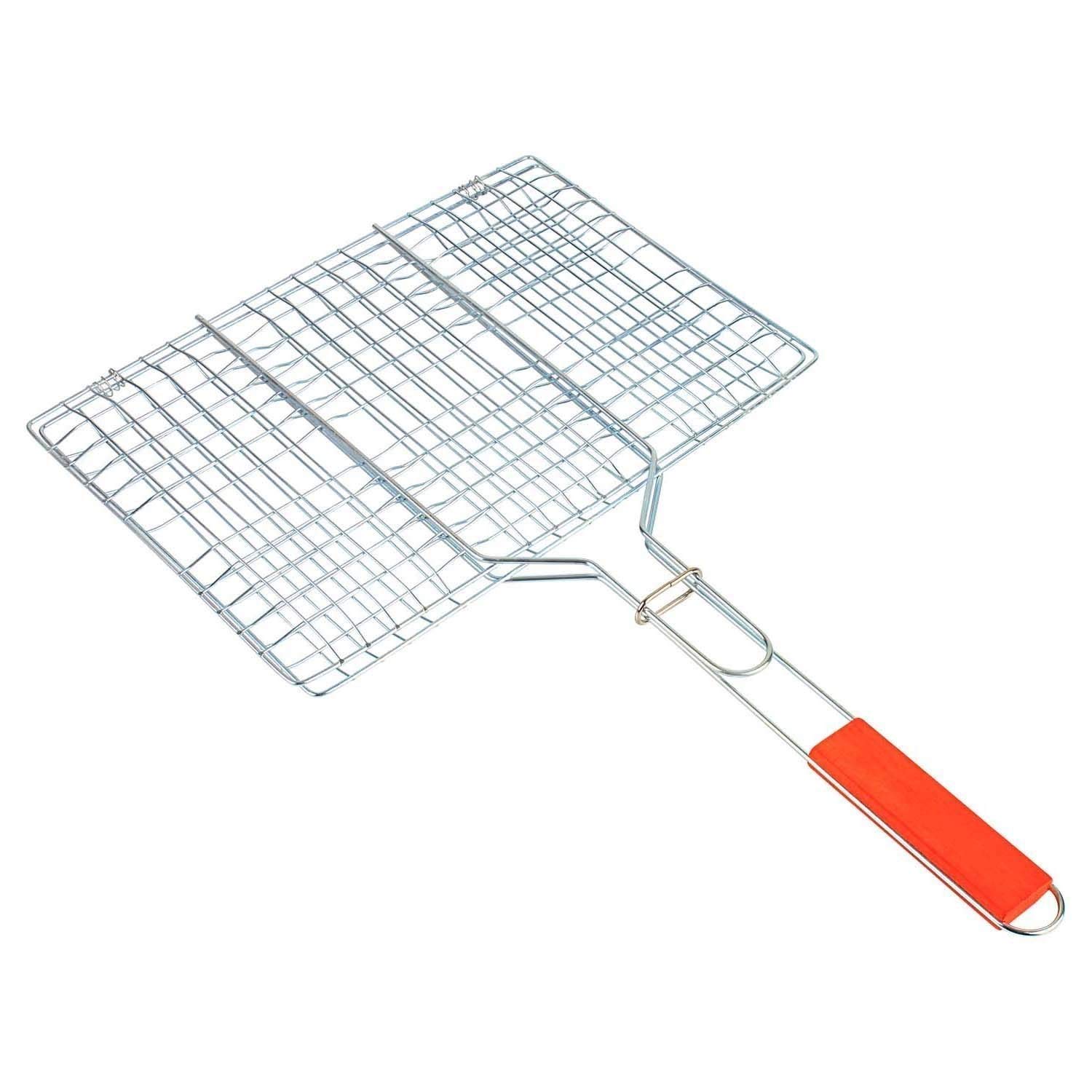 7Seas Cooking Tray Grill Basket For Professional Chef Cook & Home Use // Grill Net for Kebabs, Fish, Sea food, Burgers, Steaks, Vegetable, Meat, (1pcs)(silver)-image-38