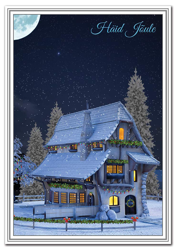 Christmas Cards in different languages - Merry Xmas – Exclusive Luxury Quality (Häid Jõule - Estonian)