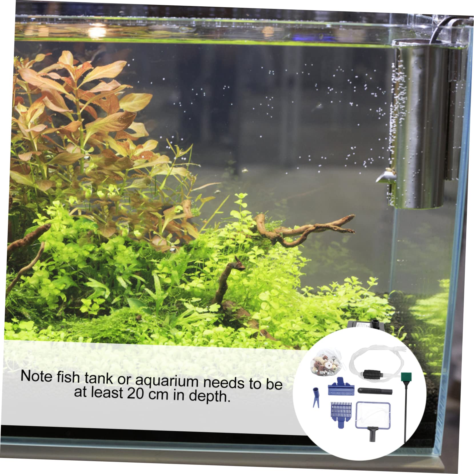 GRIRIW Aquarium Water Changer Large Suction Pump Gravel Fish Tank Water Cleaning Tool