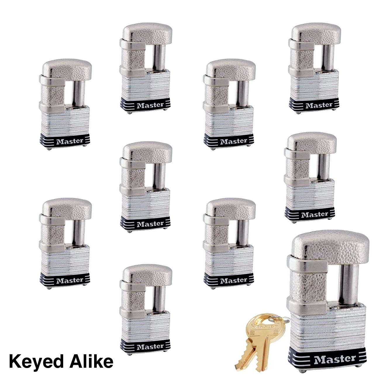Master Lock - (10 cadenas multi-usages, remorque à clés identiques, 37KA-10