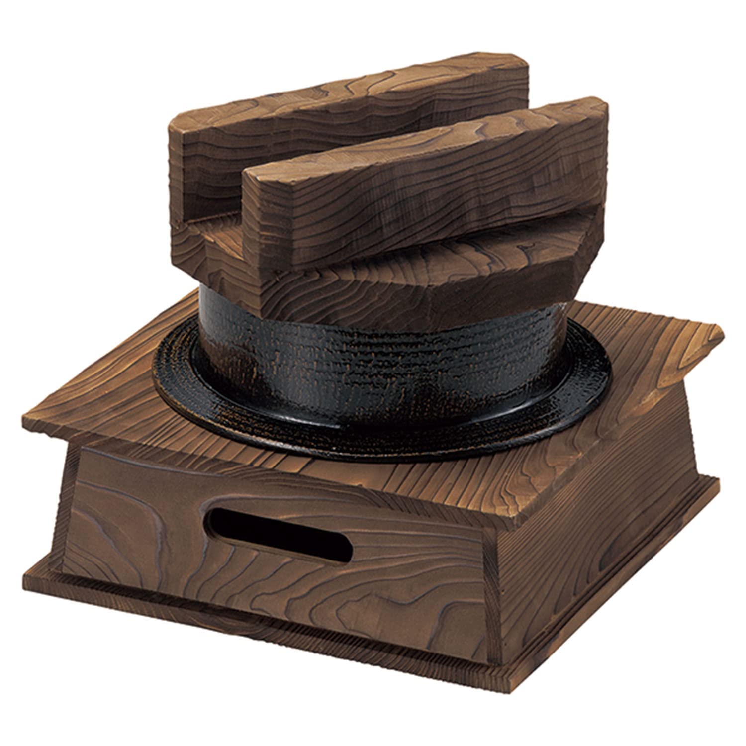 Amazon｜砺波商店 ご飯釜 2升 楽釜 黒アメ釉 ハカマセット フッ素加工