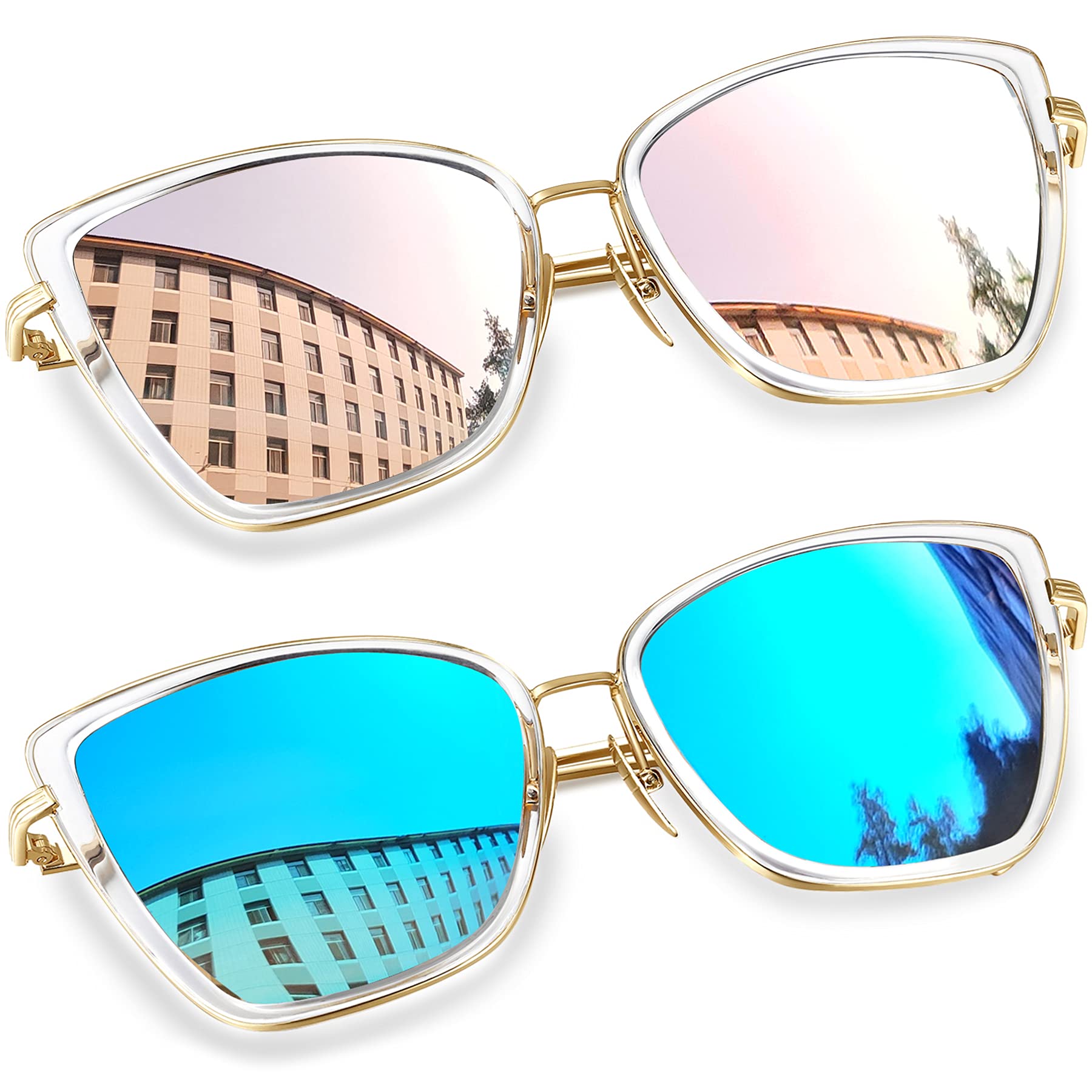 JoopinOversized Cateye Sunglasses for Women Fashion Cat Eye Sun Glasses UV Protection Ladies Shades Sunnies