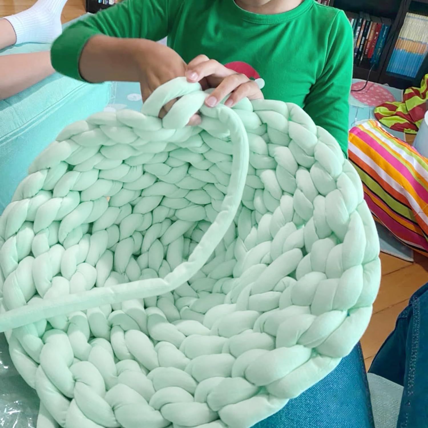 250g 3cm gruba przędza bawełniana na ramię dzierganie szydełku, ręcznie robioną torbę koc poduszka projekty szydełkowania(8#,5 roll(1250g))