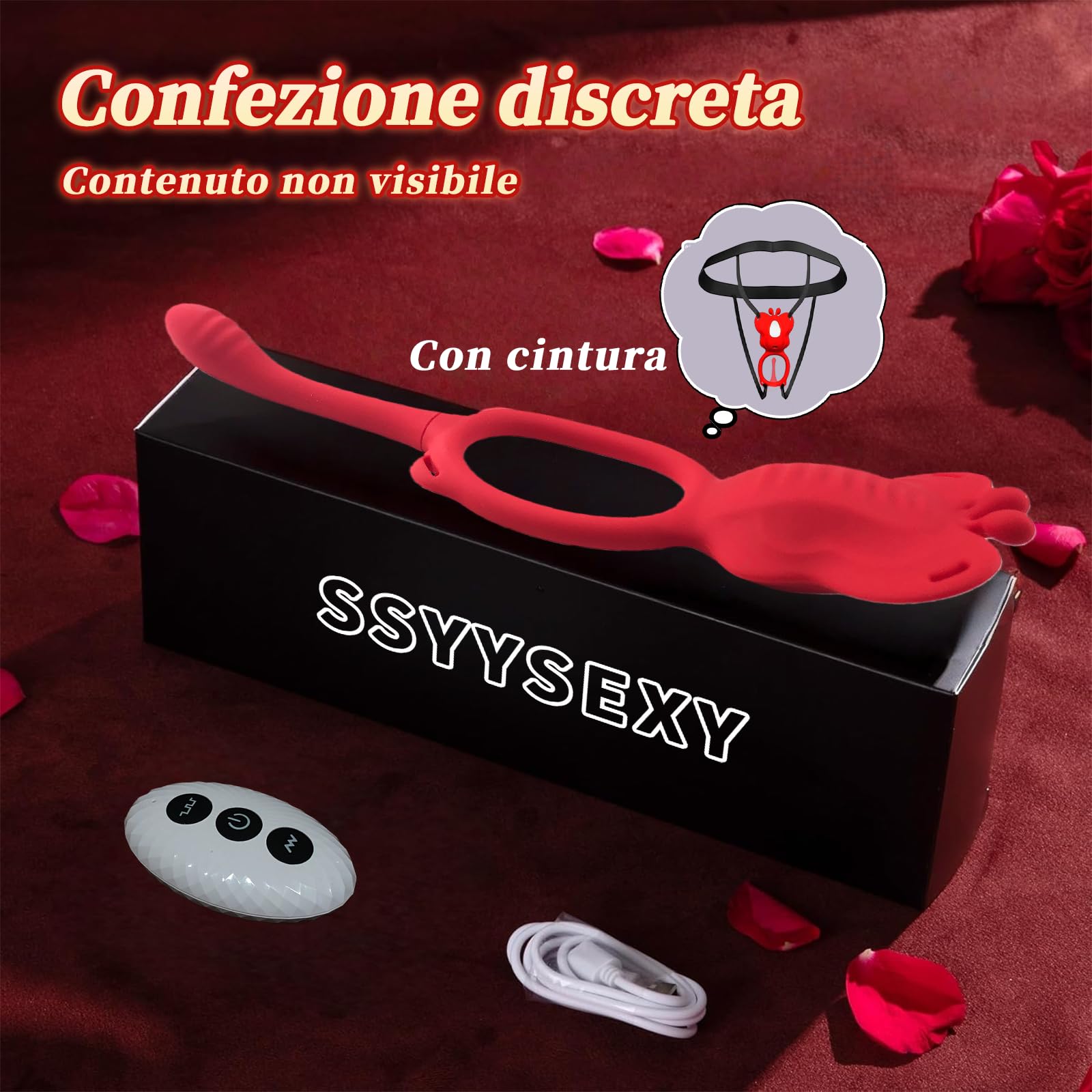 Vibratoreper Donna Stimolatore Clitoride Femminile Professionale Sexytoysys Vibratori Farfalla Coppia Vibratoriper Donne Wireless Mutandine Vibranti Plug Anale Vibrante 10 modalità Strap on, Rosso