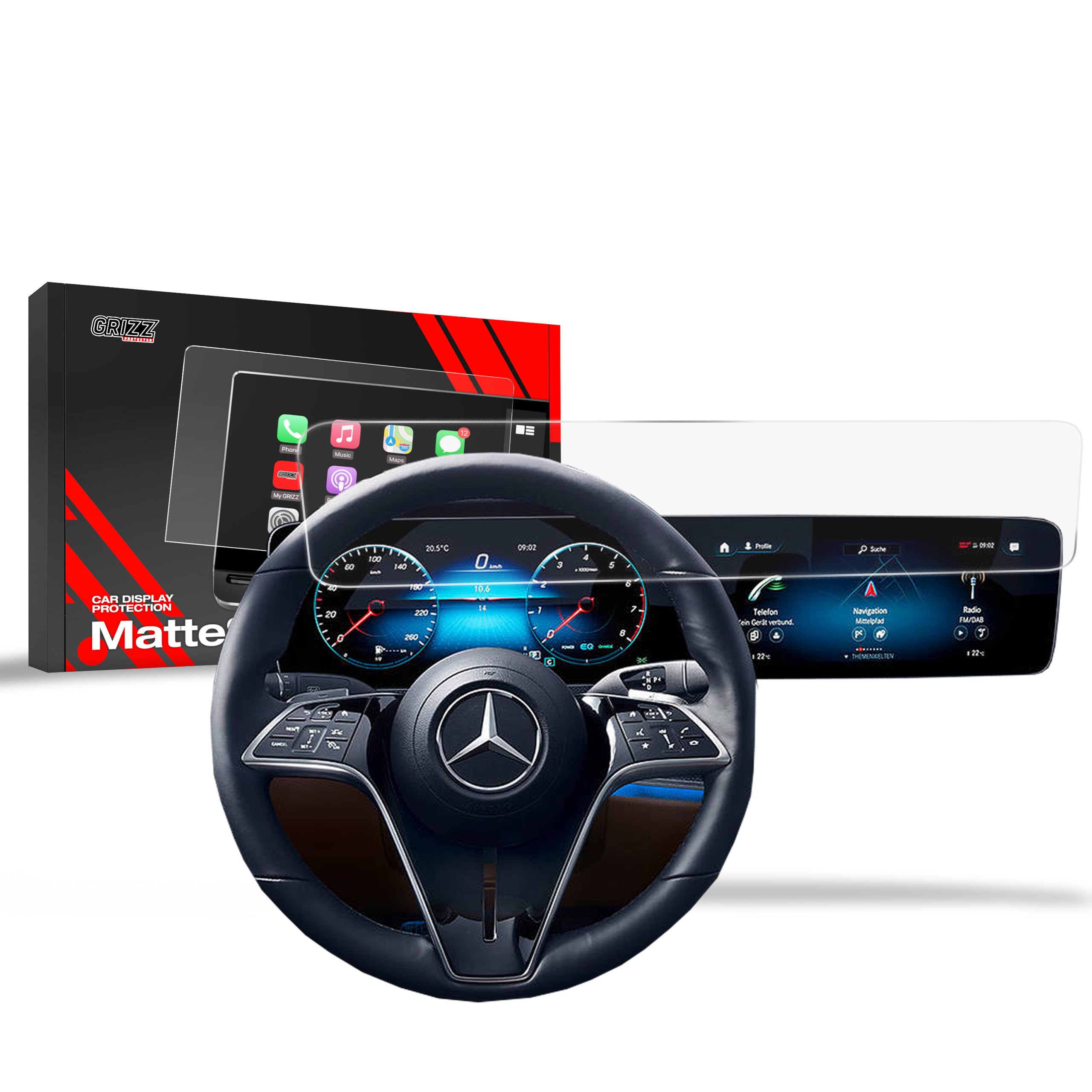 Protector de pantalla para Mercedes Clase V (2024) GPS, protector de pantalla, antihuellas, resistente a los arañazos