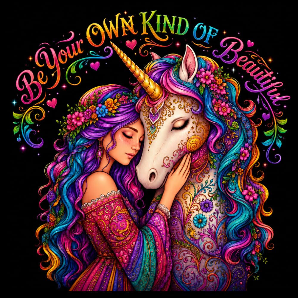 Be Your Own Kind of Beautiful: An Inspiring Magical Unicorn Adventurous Coloring and Poetry Book for Daughters, Sisters, Nieces & Girls Who Shine with ... Courage, Imagination and Believe in Magic