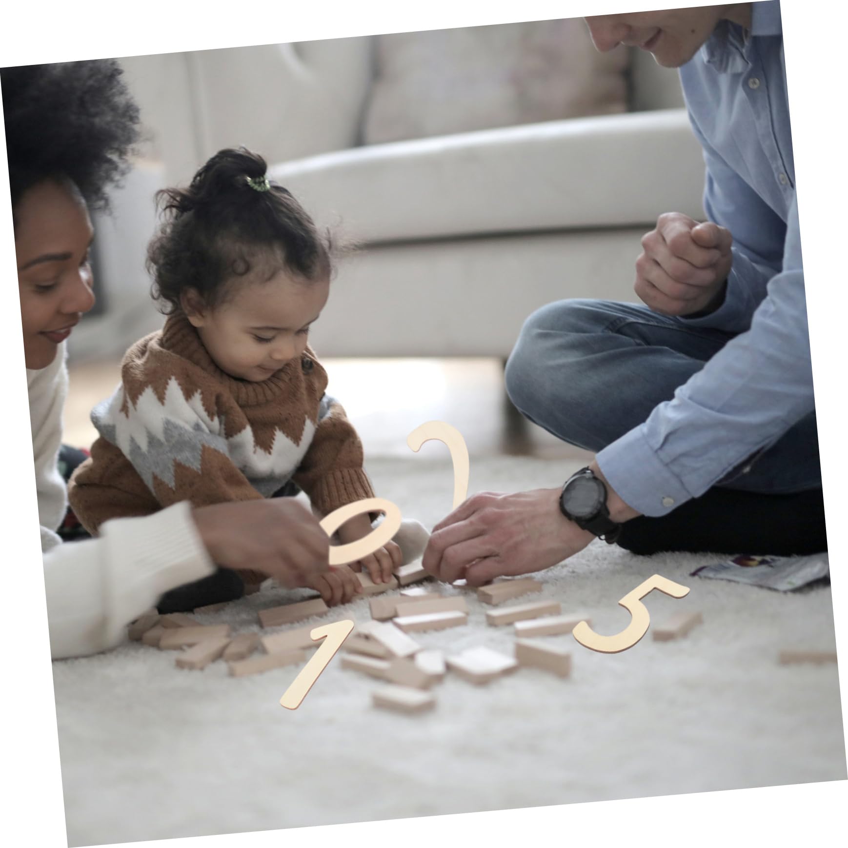 VILLCASE 10pcs Number Wooden Slice Decor Simple Birthday Party Scene Craft DIY Wood Chips Accessory