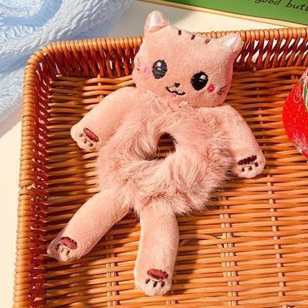 Plush Animal Hair Circle,Plush Hair Rope Ponytail Holder HairScrunchy,HairAccessories HairTie Bracelet For Thick Hairs,Cute Funny Hairs Band Elastic Scrunchies for Women Ponytail Hairstyle