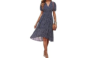 Women's Floral Wrap V-Neck Tall Dresses for Women 6'0 Long