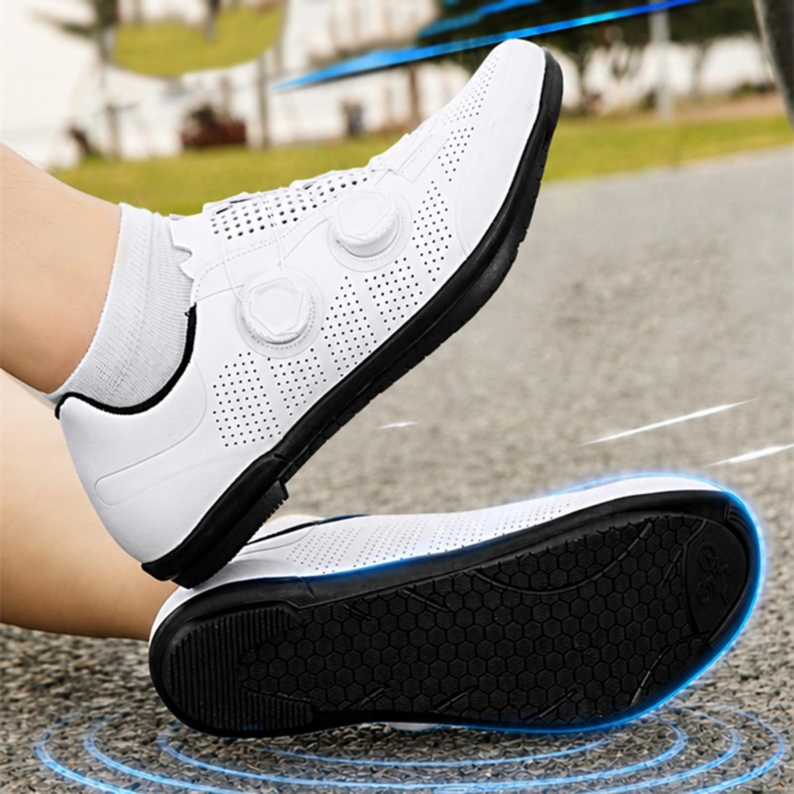 JiuQing Męskie buty rowerowe gumową podeszwą buty rowerowe bez blokady