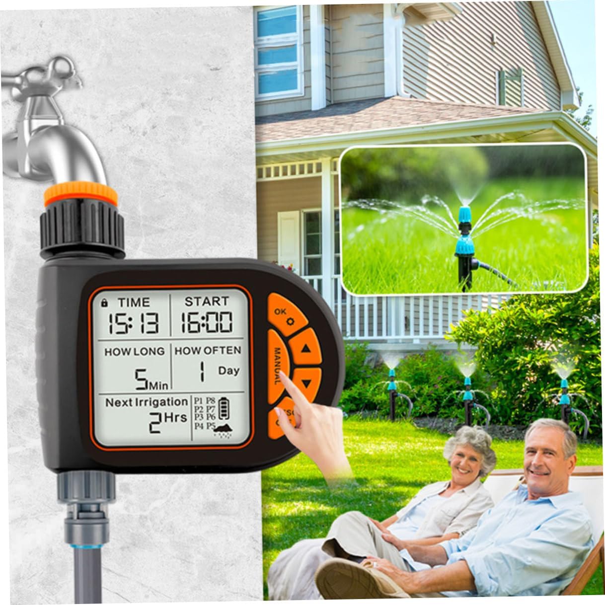 Automatic Garden Watering Timer Irrigation Controller for Outdoor Lawn Balcony Drip System Precise Water Control Easy Setup Versatile Planting Scenarios