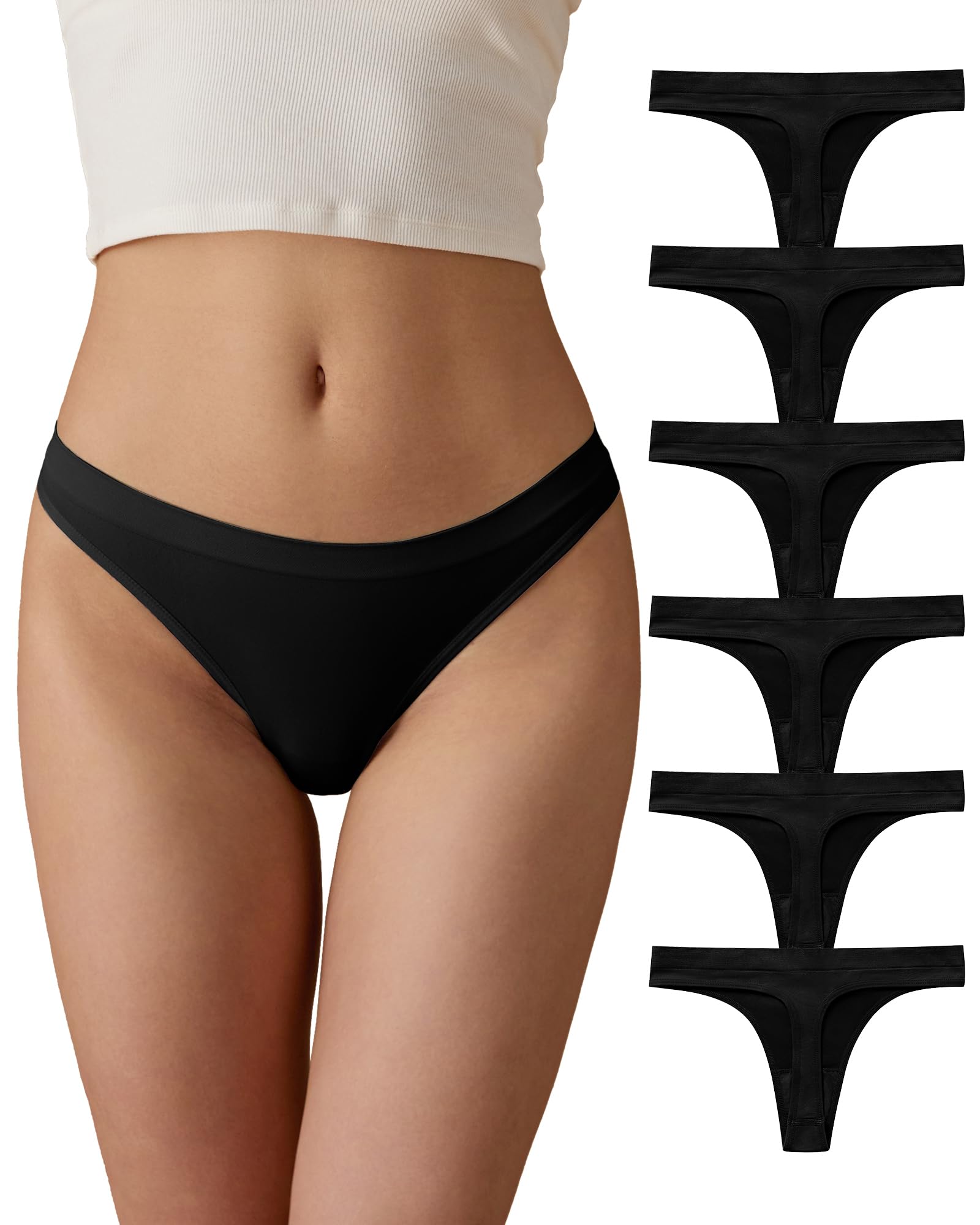 SHARICCA String Tanga Damen Nahtlos Sexy Atmungsaktive Seamless String Damen Unsichtbare Unterwäsche Slip Mehrpack