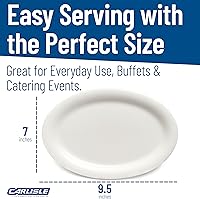 Vista 5 de Platos ovalados Carlisle Sierrus de melamine para servir/cenar, Bone, 24