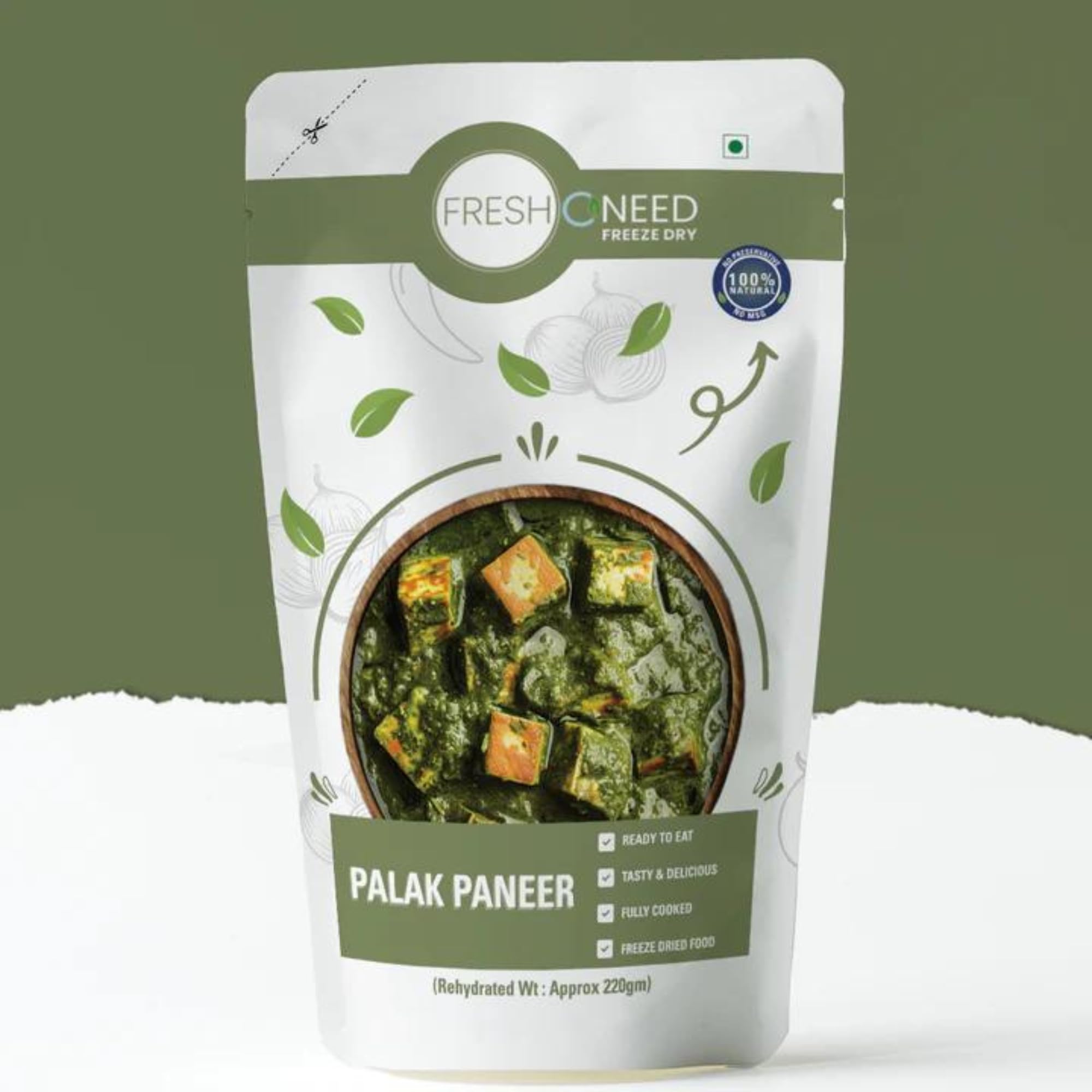 FreshOneed Palak Paneer | Ready to Eat & Cook Meal | 2-3 Servings | Pack of 1 | After Cooking Gets 220GM to Serve | Vegetarian Meal | Creamy Spinach with Soft Paneer Cubes | Easy to Prepare�Just Add Water and Cook (B0DDJJDWR5) Amazon Price History, Amazon Price Tracker
