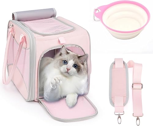 LOEFAY Transportador de gatos para gatos, aprobado por aerolíneas de cachorros, bolsa de transporte para mascotas con diseño de marco exterior