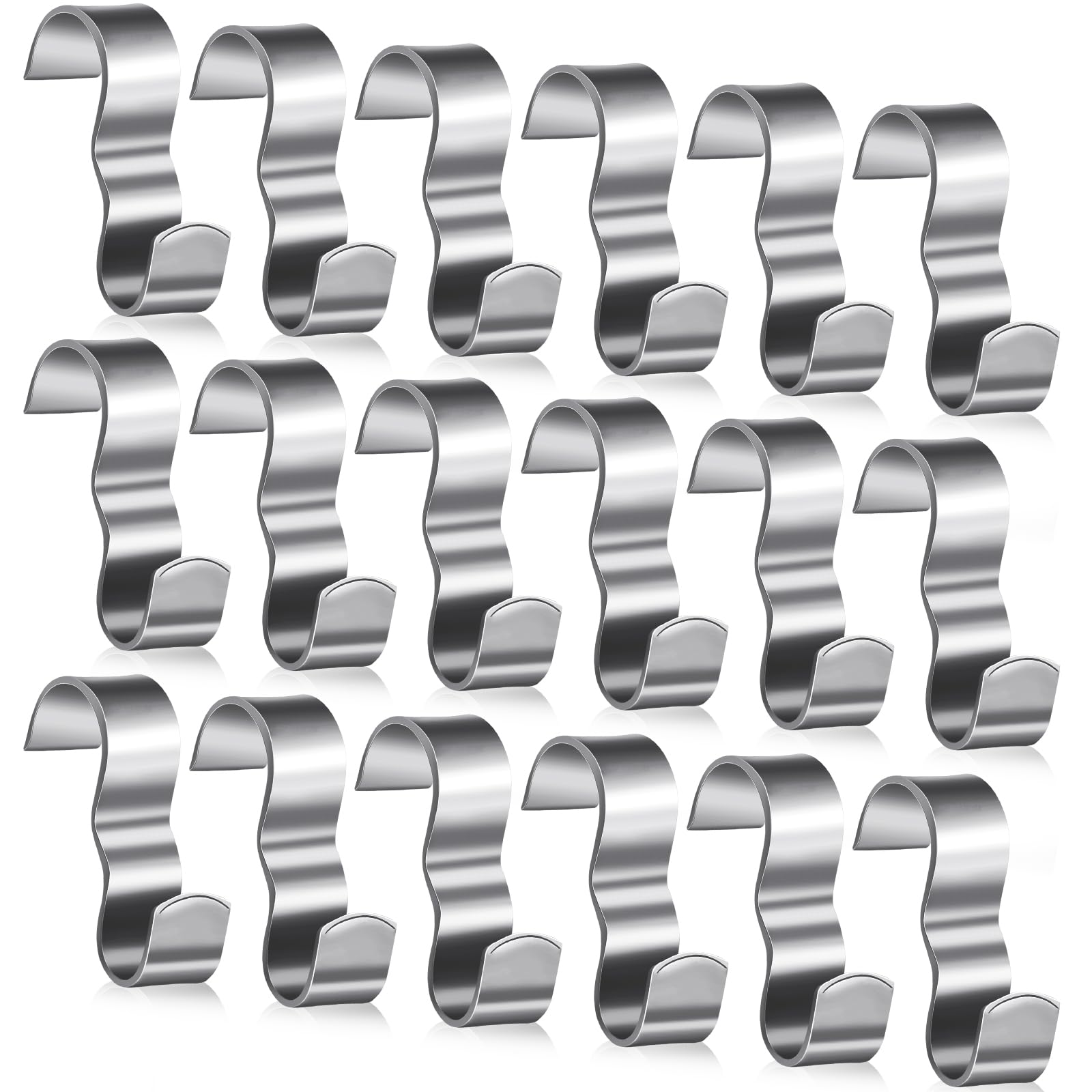 Moxweyeni 18 Pcs Picture Rail Hooks Hanging System Kit, Molding Hooks Rail Hangers for Wall Hanging, Exhibition, Art Gallery Supplies (Silver)