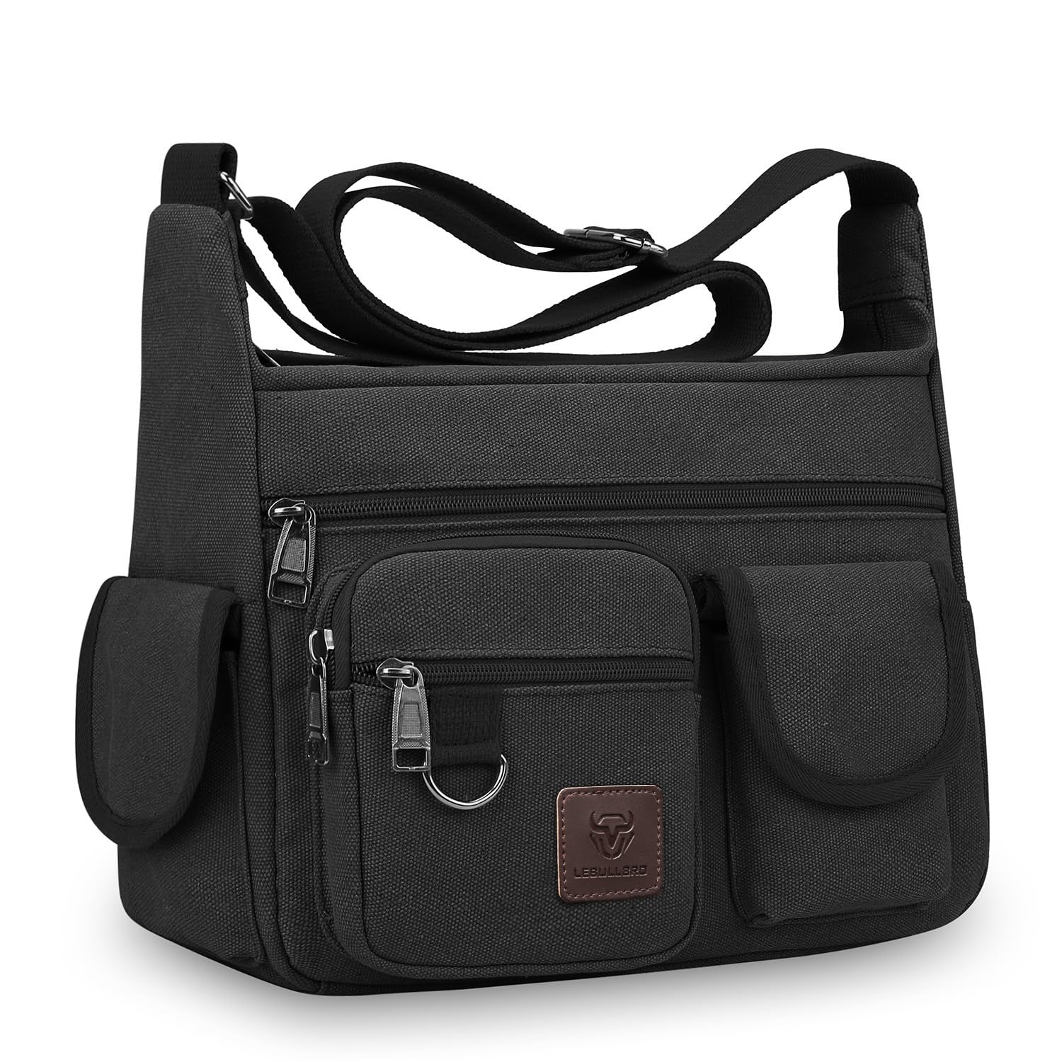 Canvas Shoulder Bag for Mens Multi-pockets 13 inch Laptop Messenger Bag Sling Bags School Crossbody Bags Travel